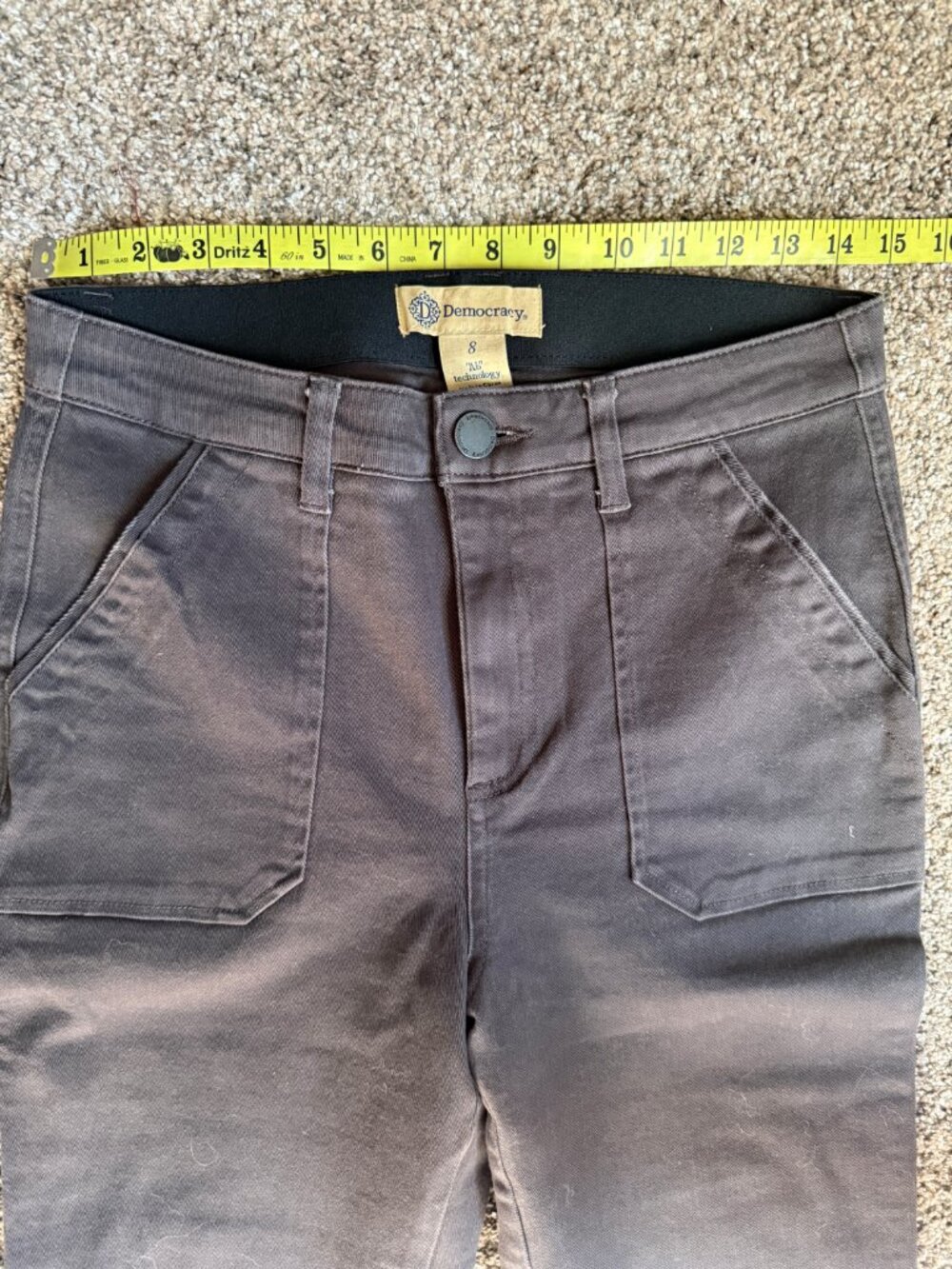 Democracy Ab Solution High Rise Patch Pocket Bootcut Jeans | Gray | Size 8 - Picture 5 of 13